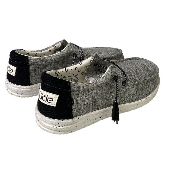 Hey Dude Wally in Pilot Heather Black Lace Up Lightweight Boho Coastal Beach